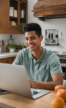 student is learning online