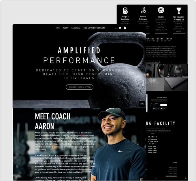 Amplified Performance website built with ezycourse