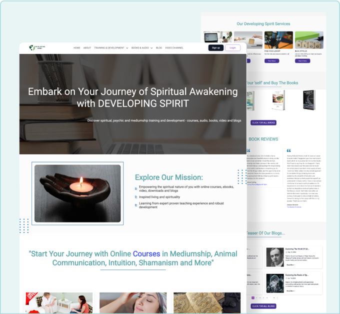 Developing Spirit website built with ezycourse