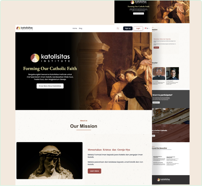 Katolisitas website built with ezycourse