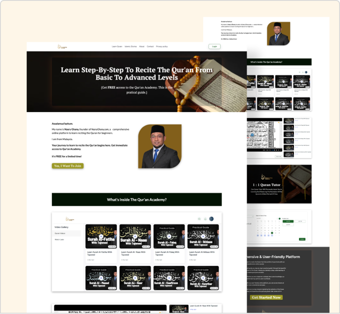 Nasry Ghany website built with ezycourse