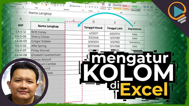 Teknik pengaturan kolom di Excel