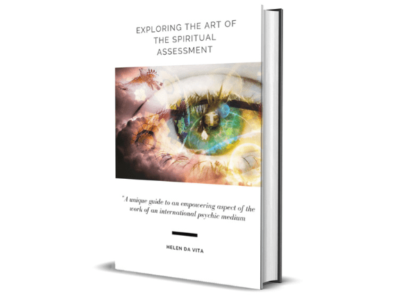 book cover with coloured human eye with images inside it